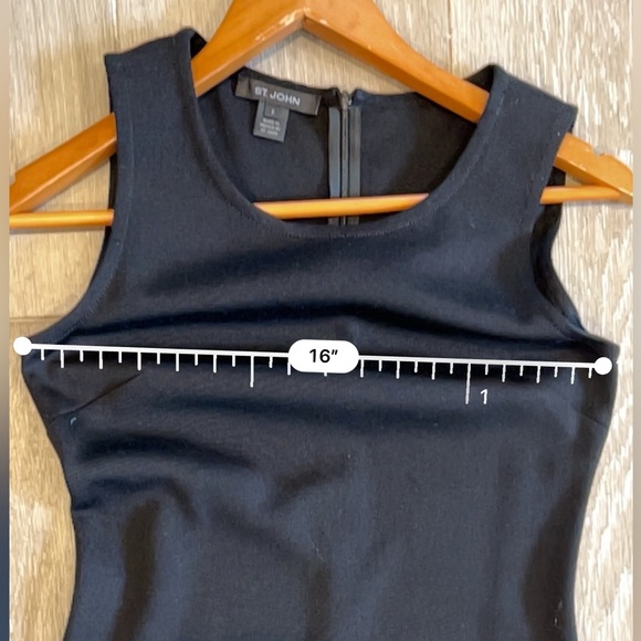 NWOT St John Collection Sleeveless black Milano wool Knit Dress Size 2 - Picture 11 of 11